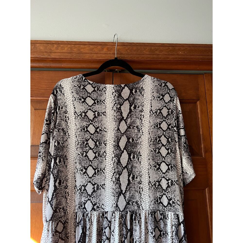 NWT Lane Bryant Women's Snake Skin Printed Fit & Flare Dress White/Black 22/24 - Picture 11 of 11